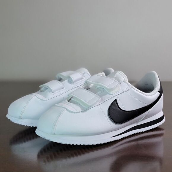 Nike Cortez Leather White Black Kids Sportswear Shoes Sneakers Size 3 Y 3Y New - Picture 4 of 16